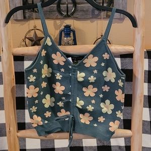 NWT Womens/ Juniors Social Scene sweater retro 70s groovy tank size Medium